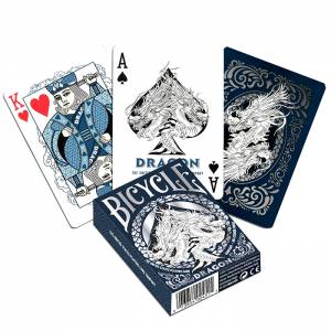 Bicycle "DRAGON"- jeu de 56 cartes cartonnées plastifiées – format poker – 2 index standards