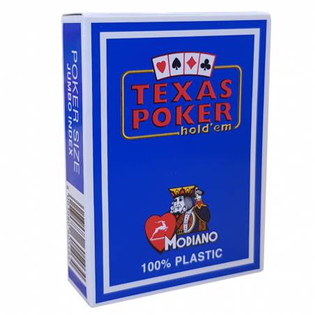 Modiano Texas Poker hold'em - Jeu de 54 cartes 100% plastique – format poker - 2 index jumbo