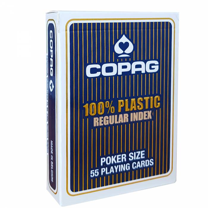 Copag "REGULAR" – jeu de 55 cartes 100% Plastique – format poker – 2 index standards