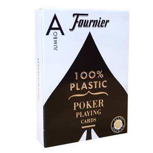 Fournier "TITANIUM SERIES" Jumbo - Jeu de 55 cartes 100% plastique – format poker - 2 index Jumbo