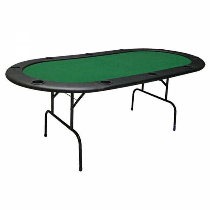ECO Poker Table - Folding Legs - 10 Players - Microfiber Fabric Top and Foam Edges.