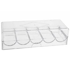 Rack de rangement pour 100 jetons de poker – avec couvercle – en acrylique