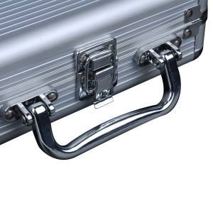 Valigetta portapacchi "ALU" per 60 fiches da poker standard - in alluminio - con maniglia