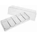 "CLASSIC+" storage rack for 100 poker chips - made of acrylic - 5 x 20 poker chips - with cover.