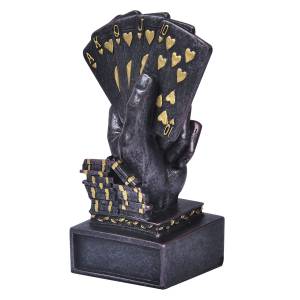 Poker trophy "ROYAL FLUSH" in resin.