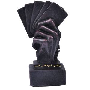 Poker-Trophäe "ROYAL FLUSH" aus Kunstharz