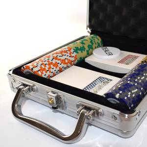 Mallette de 100 jetons de Poker "CROWN" - Version TOURNOI - en Clay composite 14 g - avec accessoires