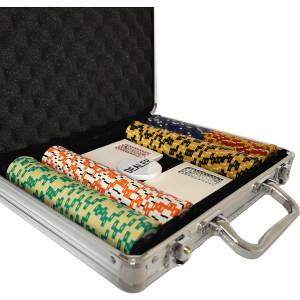 Mallette de 200 jetons de Poker "CROWN" - Version TOURNOI - en Clay composite 14 g - avec accessoires