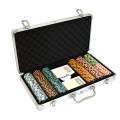 "CROWN" Poker Chip Set - TOURNAMENT Version - with 300 chips made of 14g Clay composite, including accessories.