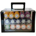 Bird Cage of 600 "CROWN" Poker Chips - TOURNAMENT Version - in 14g clay composite.