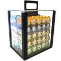 "1000-piece "CROWN" Poker Chip Bird Cage - TOURNAMENT Edition - made of 14g clay composite chips."