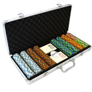 Mallette de 400 jetons de Poker "CROWN" - version CASH GAME - en clay composite 14 g - avec accessoires