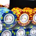 Jaula de pájaros con 600 fichas de póker "CROWN" - versión CASH GAME - en composite de arcilla de 14 g.