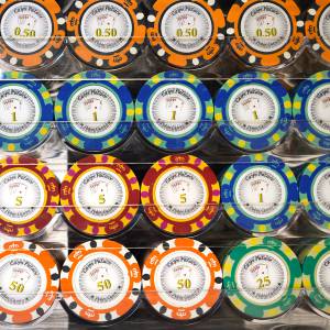"1000 'CROWN' poker chip Bird Cage - CASH GAME version - made of 14g clay composite"