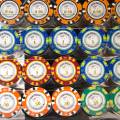 Jaula de pájaros con 1000 fichas de póker "CROWN" - versión CASH GAME - hechas de composite de arcilla de 14 g.