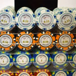 Bird Cage de 1000 jetons de poker "CROWN" - version CASH GAME - en clay composite 14 g