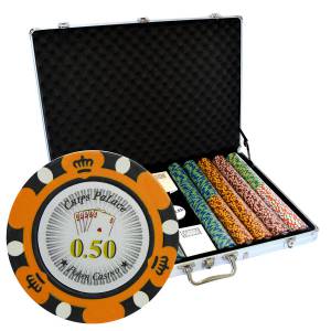 Mallette de 1000 jetons de poker "CROWN" - version CASH GAME - en clay composite 14 g - avec accessoires