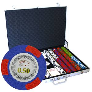 Mallette de 1000 jetons de poker "LAS VEGAS" - version CASH GAME - en clay composite 14 g - avec accessoires