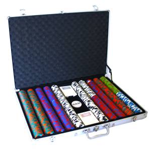 Koffer met 1000 pokerschijven "LAS VEGAS" - CASH GAME-versie - van klei-composiet 14 g - met accessoires