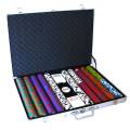 Koffer met 1000 pokerschijven "LAS VEGAS" - CASH GAME-versie - van klei-composiet 14 g - met accessoires