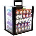 Jaula de pájaros de 1000 fichas de póker "LAS VEGAS" - versión CASH GAME - en arcilla compuesta de 14 g - con accesorios.