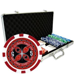 Mallette de 400 jetons de poker "ULTIMATE POKER CHIPS" - version CASH GAME - en ABS insert métallique 12 g - avec accessoires