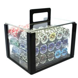 Jaula para pájaros con 600 fichas de póker "ULTIMATE POKER CHIPS" - versión CASH GAME - ABS inserto metálico de 12 g.