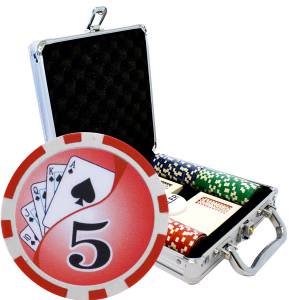 "100-piece poker chip set...