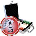 Maletín de 100 fichas de póker "YING YANG" - versión CASH GAME - en ABS con inserción metálica de 12 g - con accesorios.