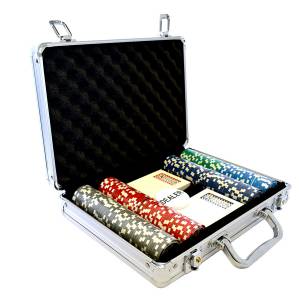 Walizka z 200 żetonami do pokera "YING YANG" - wersja CASH GAME - wykonana z ABS z metalowym wkładem o wadze 12 g - z akcesoriam