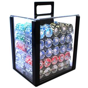 Jaula de pájaros de 1000 fichas de póker "YING YANG" - versión CASH GAME - ABS con inserto metálico de 12 g.
