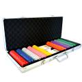 Mallette de 500 jetons de poker "SUITED - COLOR" - en ABS insert métallique 12 g - avec accessoires