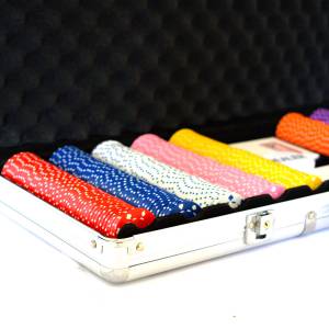 500-delige pokerset "SUITED - COLOR" - in ABS met metalen insert, 12 g - met accessoires.