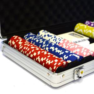 Valigetta da poker "DICE COLOR" con 300 fiches - in ABS con inserto metallico da 12 g - con accessori