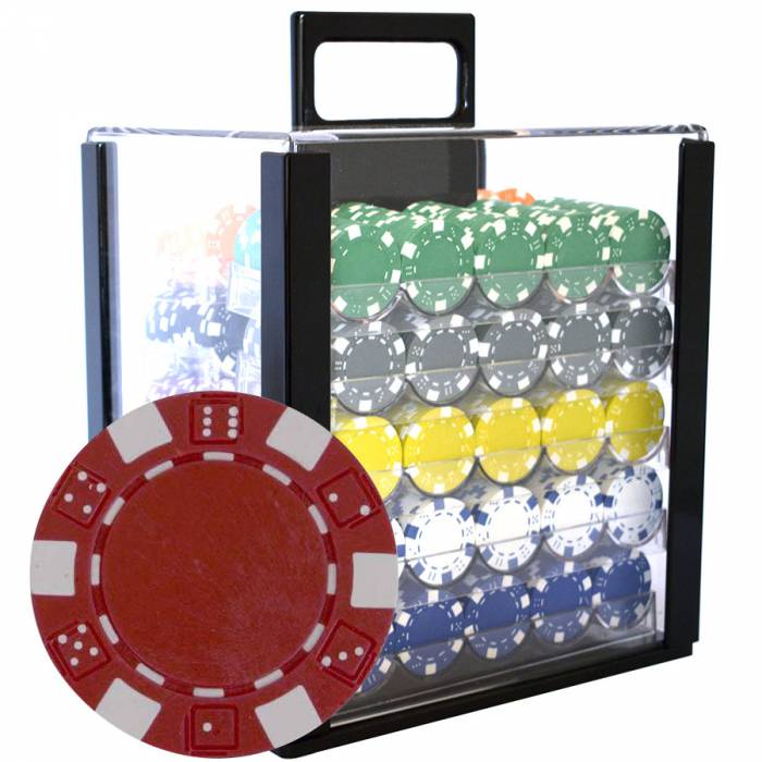 Vogelkäfig mit 1000 Pokerchips "DICE" - aus ABS-Metalleinsatz, 12 g - inklusive Zubehör.