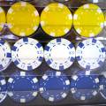 Gabbia per uccelli di 1000 fiches da poker "DICE" - in ABS con inserto metallico da 12 g - con accessori