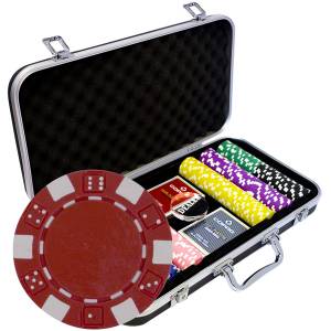 Mallette Premium de 300 jetons de poker "DICE" - en ABS insert métallique 12 g - avec accessoires