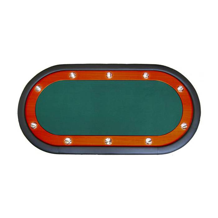 Table de poker Venetian Ovale Pieds pliants Tapis Vert