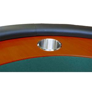 Tavolo da poker "NEVADA GREEN" - gambe pieghevoli - race track - 10 giocatori - tappeto in microfibra - bordi in similpelle