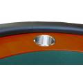 Tavolo da poker "NEVADA GREEN" - gambe pieghevoli - race track - 10 giocatori - tappeto in microfibra - bordi in similpelle