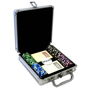 "Welcome to Las Vegas" Poker Chip Set - Tournament Version - in ABS with 12g metal insert - with accessories.
