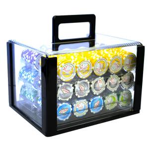 Jaula de pájaros de 600 fichas de póker "WELCOME LAS VEGAS" - versión TORNEO - ABS inserto metálico 12 g.