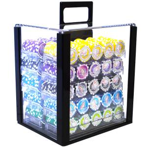 Bird Cage de 1000 jetons de poker "WELCOME LAS VEGAS" - version TOURNOI - ABS insert métallique 12 g.