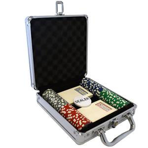Valigetta da 100 fiches da poker "WELCOME LAS VEGAS" - versione CASH GAME - in ABS con inserto metallico da 12g - con accessori.