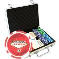 Maleta de 200 fichas de póker "WELCOME LAS VEGAS" - versión CASH GAME - de ABS con inserto metálico de 12 g - con accesorios.