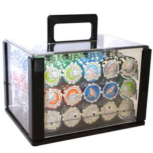 Bird Cage de 600 jetons de poker "WELCOME LAS VEGAS" - version CASH GAME - ABS insert métallique 12 g.