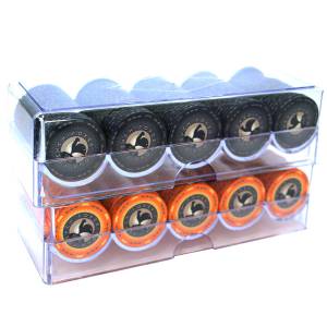 "CLASSIC+" storage rack for 100 poker chips - made of acrylic - 5 x 20 poker chips - with cover.