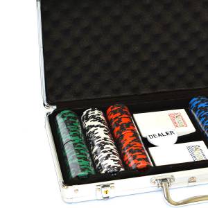 Pokerset "WORLD SERIES" - mit 300 Pokerchips in einer Koffer - aus 14 g Tonkomposit - inklusive Zubehör.