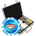 Valigetta da 200 fiches da poker "WELCOME LAS VEGAS" - versione TORNEO - in ABS con inserto metallico da 12 g - con accessori.