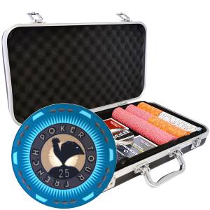 Mallette Premium de 300 jetons de poker "FRENCH POKER TOUR" - en céramique 10 g - avec accessoires